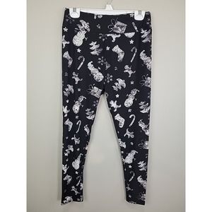 SH Chalkboard Christmas Polyester Spandex‎ Ankle Leggings Plus Size
